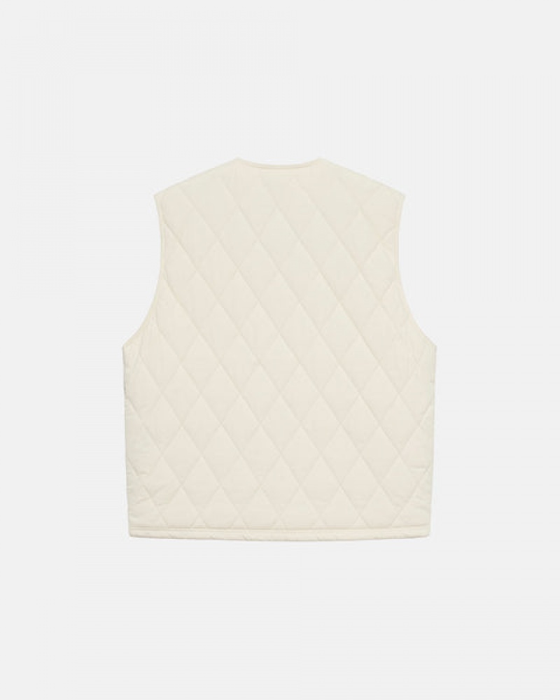 Női Stussy Diamond Steppelt Vest Mellény Krém Magyarország | OUX-8889