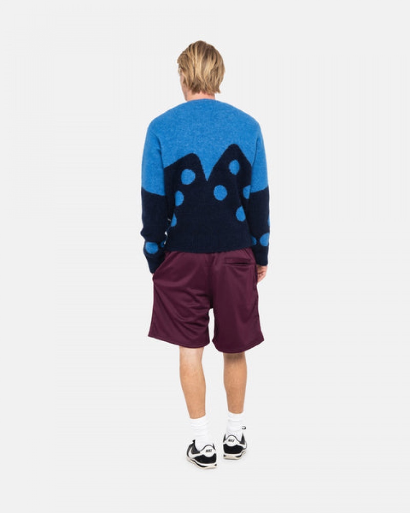 Női Stussy Dice Fuzzy Crew Pulóverek Kék Magyarország | EUQ-9761