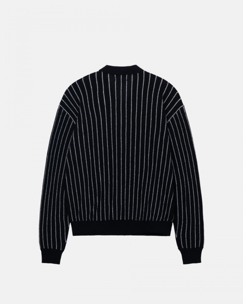 Női Stussy Light Weight Ls Zip Polo Felsők Fekete Magyarország | RKK-0572