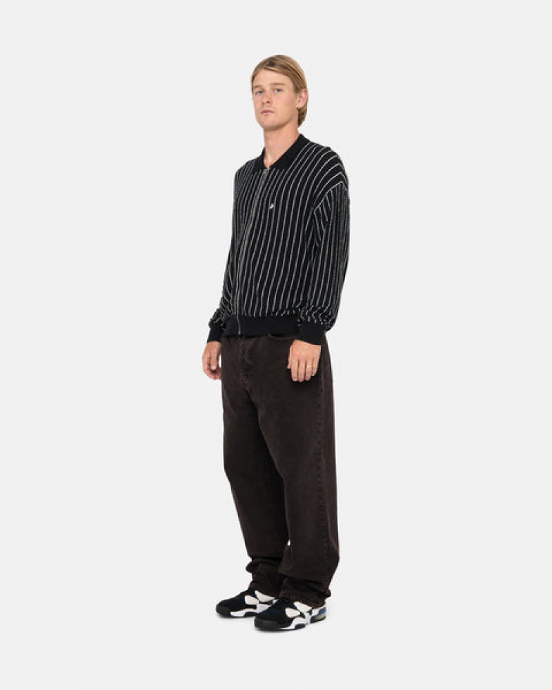 Női Stussy Light Weight Ls Zip Polo Felsők Fekete Magyarország | RKK-0572