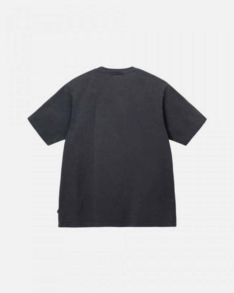 Női Stussy Pigment Dyed Crew Felsők Fekete Magyarország | FBJ-5467