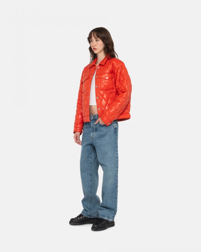 Női Stussy Ranch Jacket Steppelt Nejlon Kabát Piros Magyarország | HRC-8798