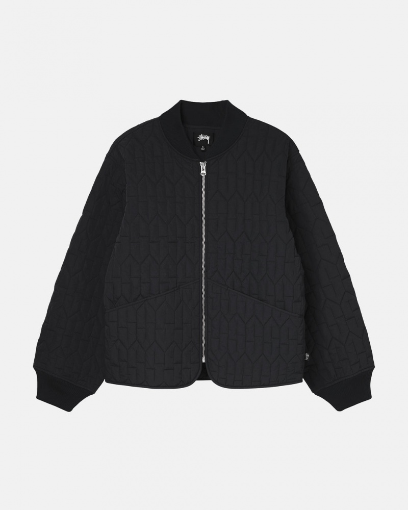 Női Stussy S Steppelt Liner Jacket Kabát Fekete Magyarország | MOH-8706