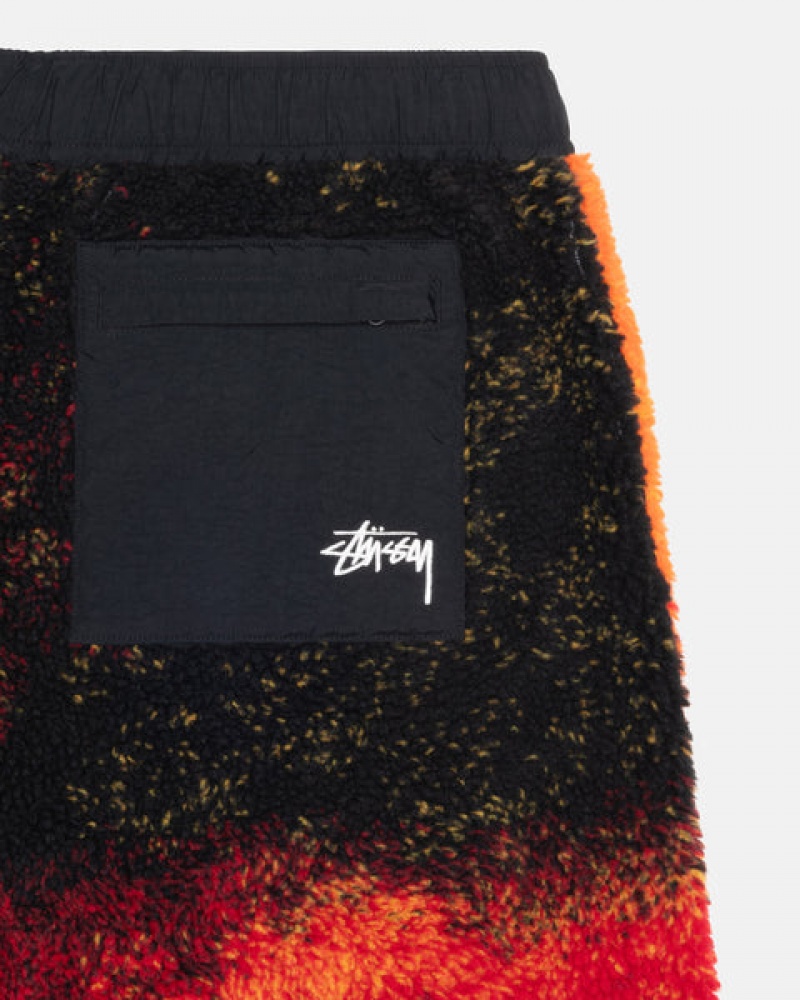 Női Stussy Sherpa Rövid Rövidnadrág Fekete Piros Magyarország | MNQ-6583