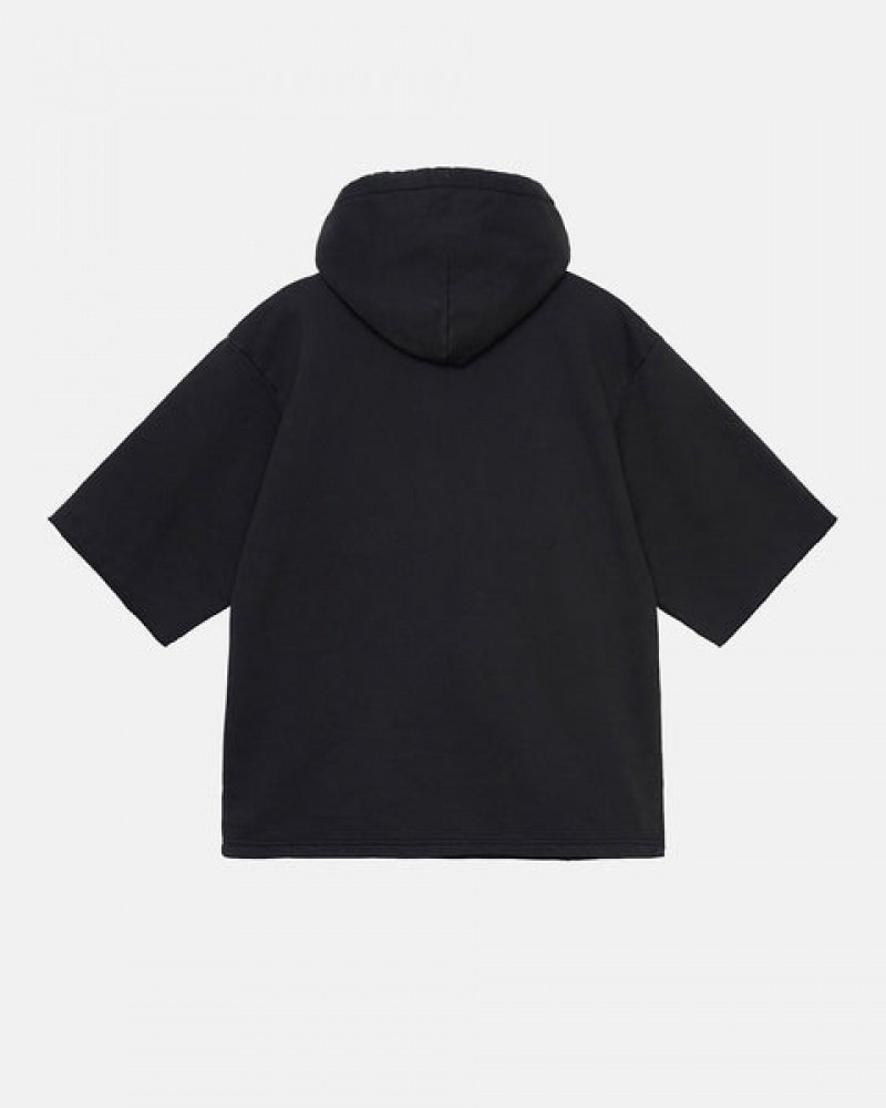 Női Stussy Ss Boxy Cropped Hoodie Kapucnis Pulóver Fekete Magyarország | NPB-9130