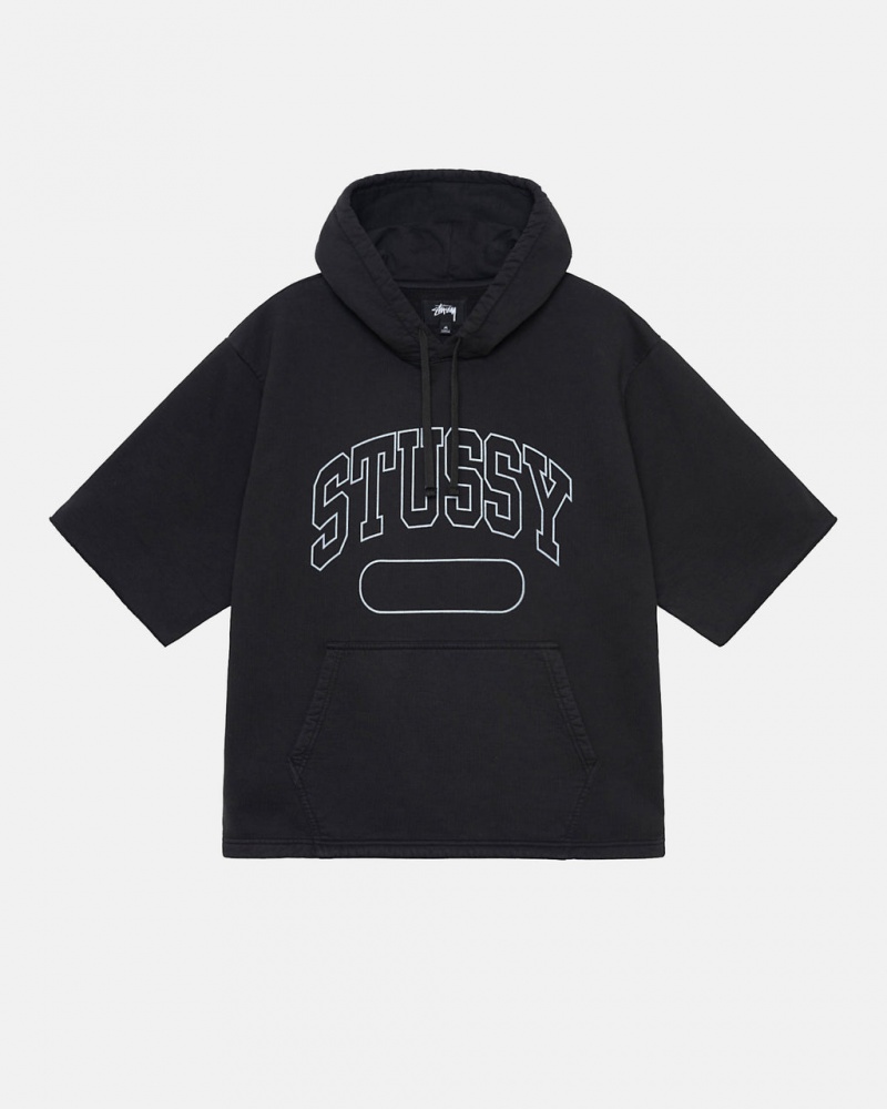 Női Stussy Ss Boxy Cropped Hoodie Kapucnis Pulóver Fekete Magyarország | NPB-9130