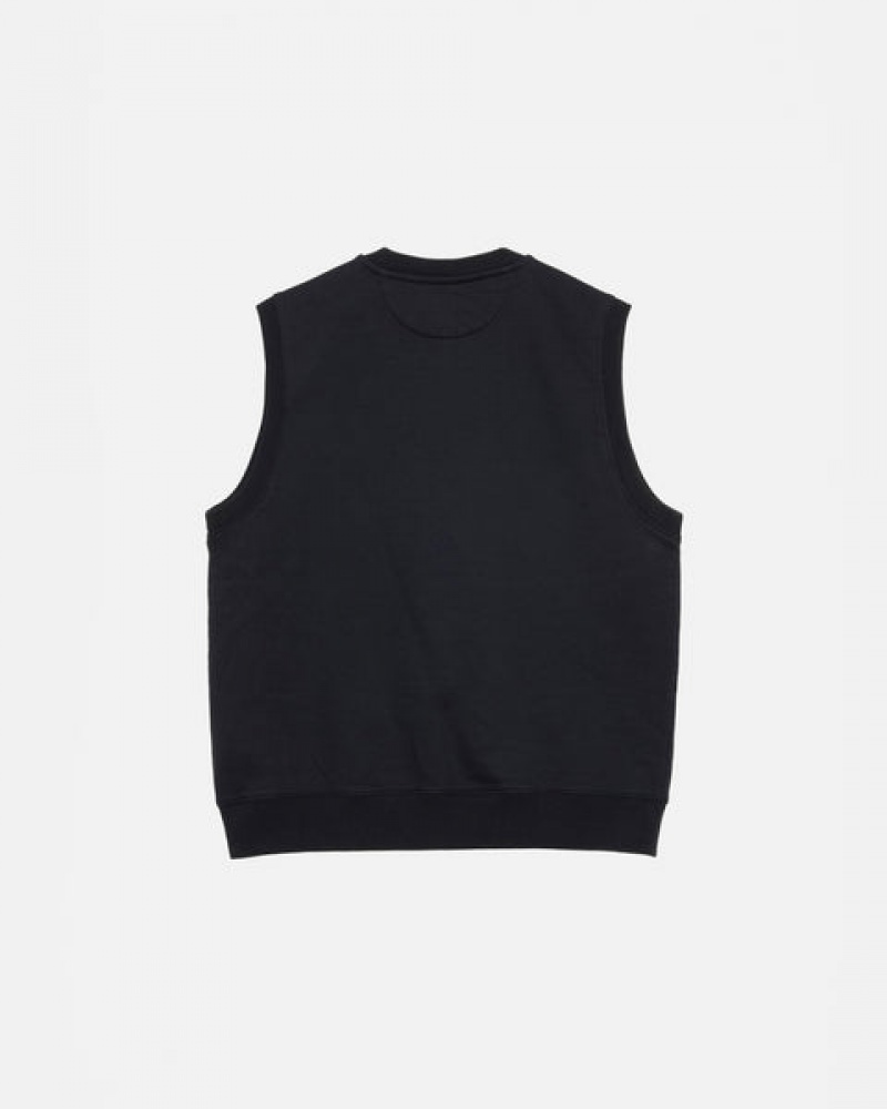 Női Stussy Stock Fleece Vest Pulóverek Fekete Magyarország | UIP-0259