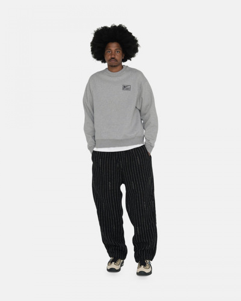 Női Stussy Fleece Crew Pulóverek Sötétszürke Magyarország | NDR-3671