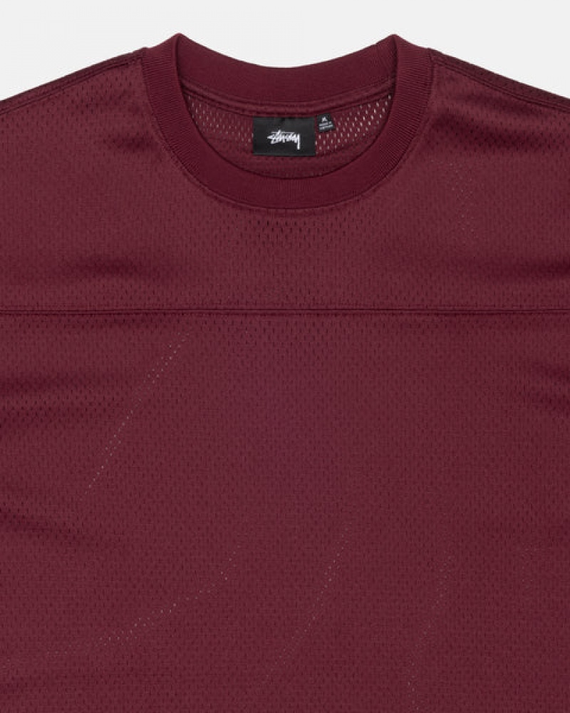 Női Stussy Surfman Mesh Football Jersey Felsők Bordó Magyarország | GCP-0454